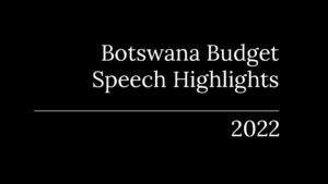 Black background with the text botswana budget speech 2022