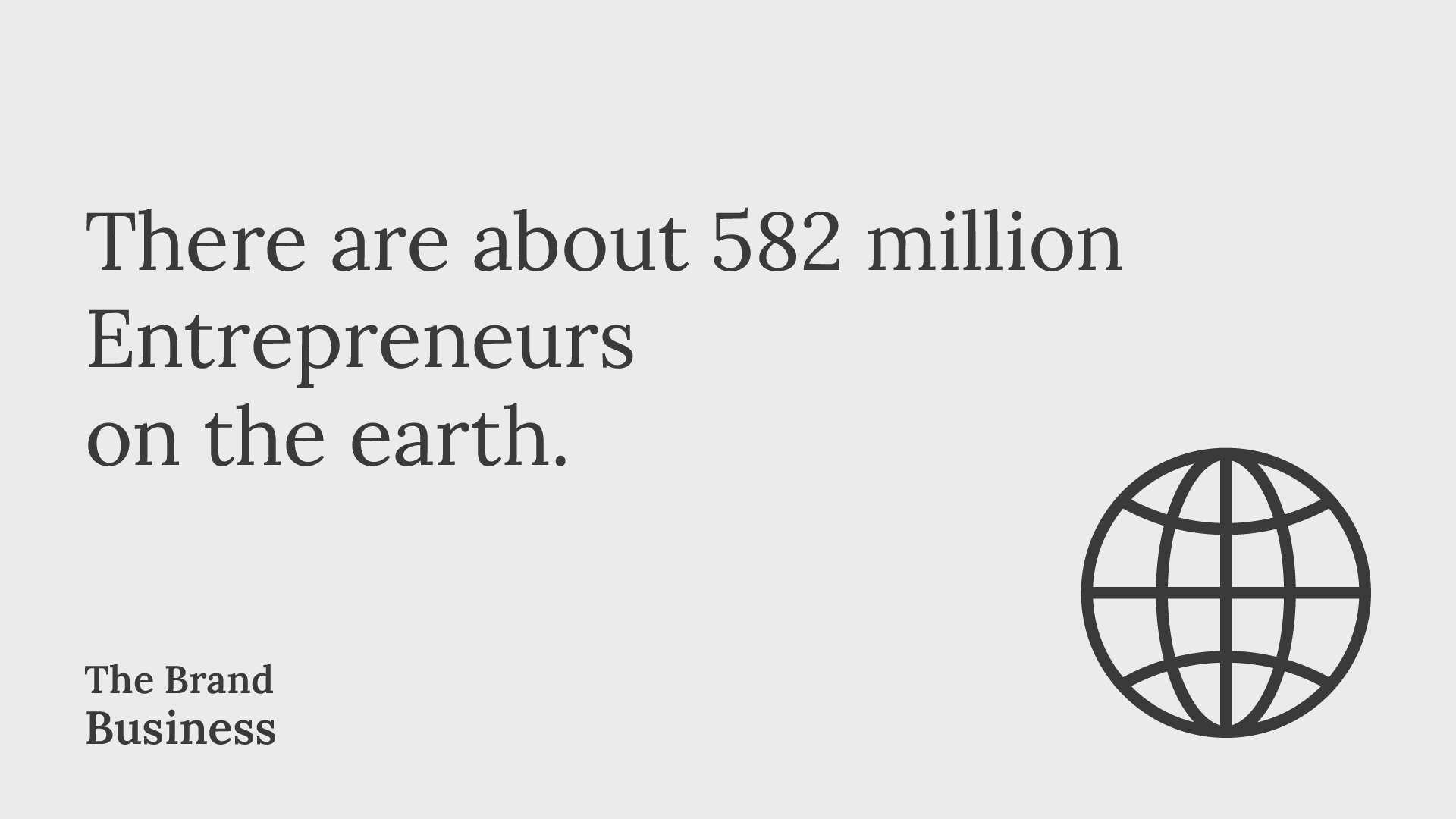 Business fact and business statistics there are about 582 million entrepreneurs on the earth