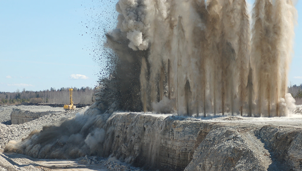 Mining blasting operations removing overburden mining industry