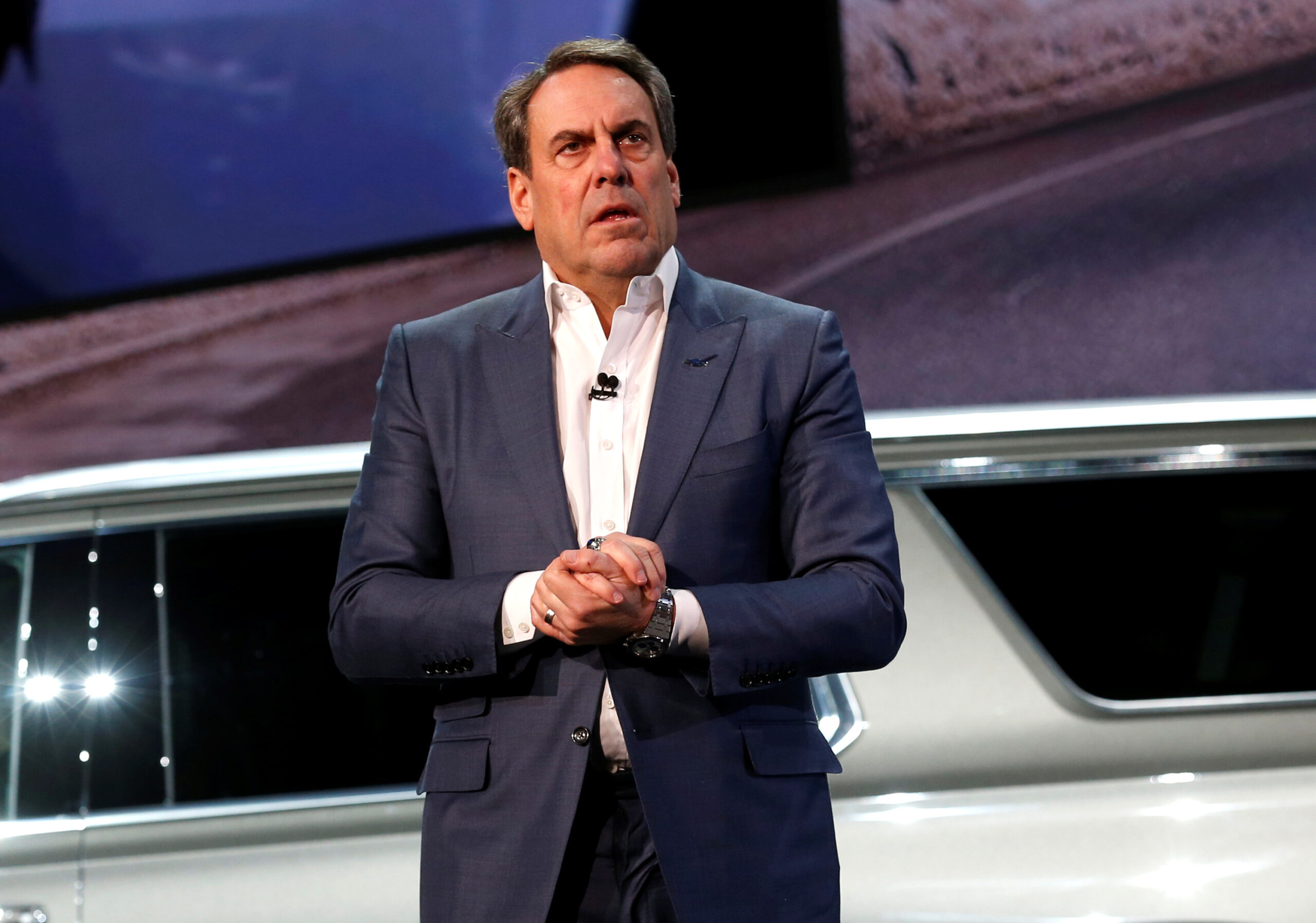 General motors president reuss talks about the chevrolet 2021 suburban and tahoe suvs in detroit