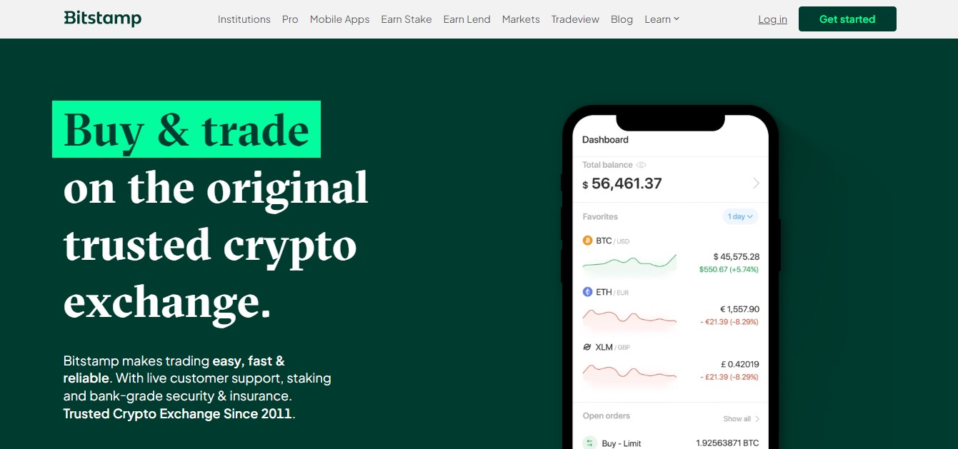 Bitstamp trusted crypto exchange buy sell cryptocurrencies