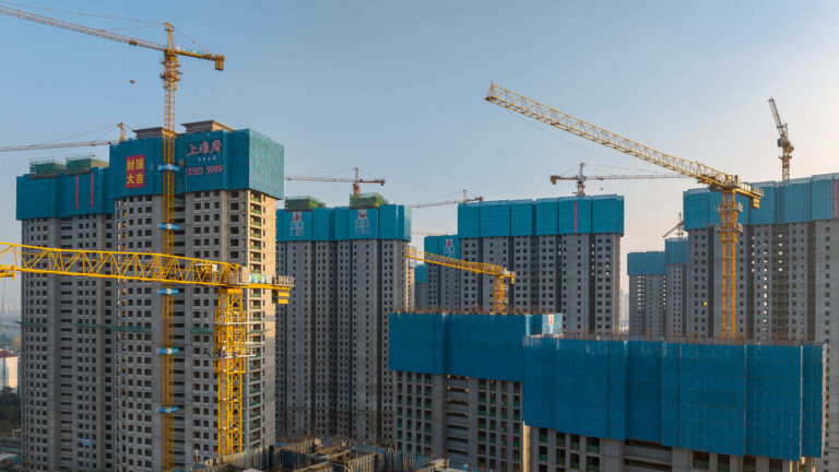 A commercial residential property under construction at Nanning Rail Real Estate in Nanning City, South China's Guangxi Zhuang autonomous region