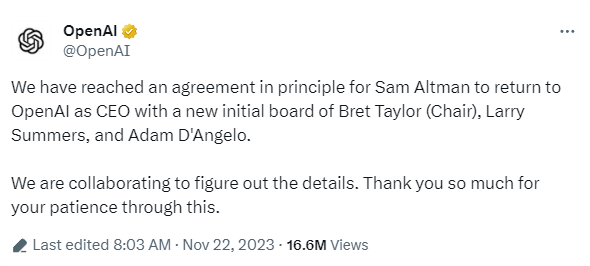 OpenAI Statement