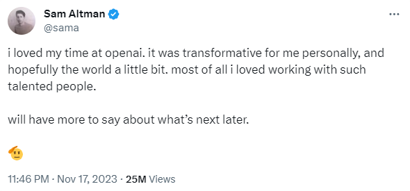Sam altman tweet