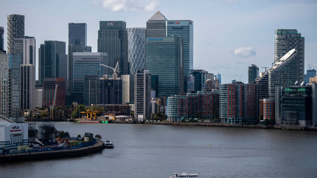 Skyscrapers in the canary wharf financial