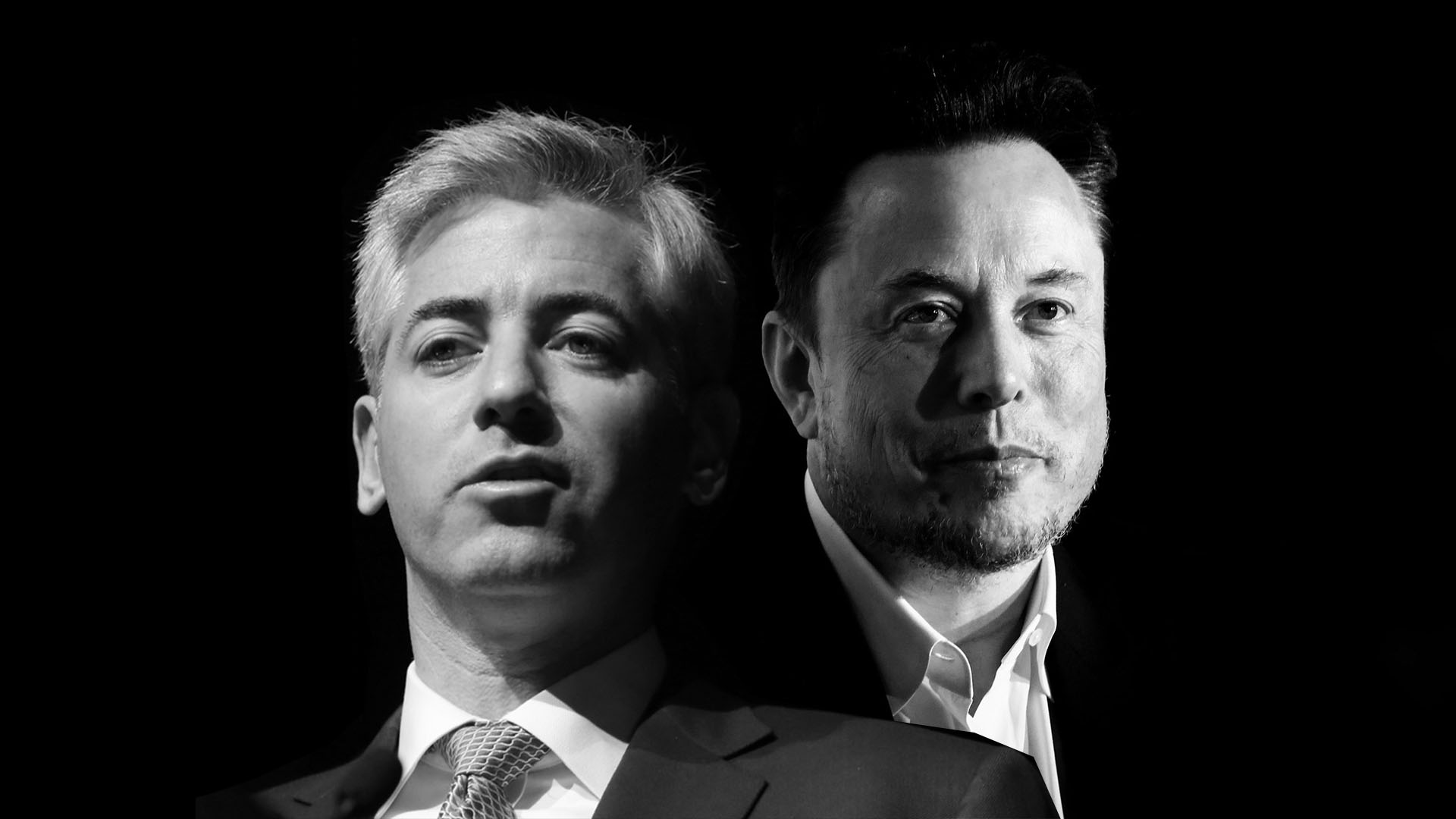 Bill ackman and elon musk both influential business figures pictured side by side expressing their endorsement of donald trump for the upcoming presidential election