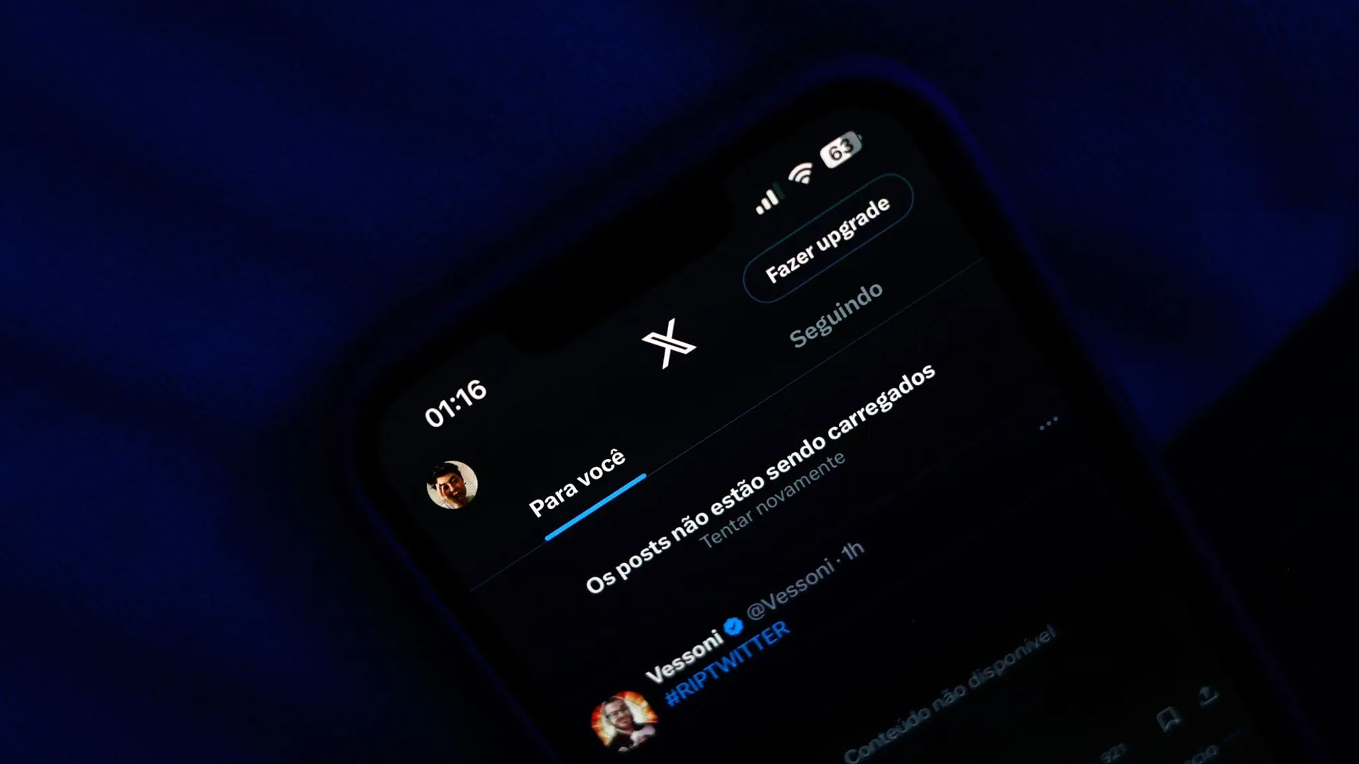 X Social Media Platform Faces Technical Issues | Brimco Smartphone screen showing the x formerly twitter app with posts failing to load