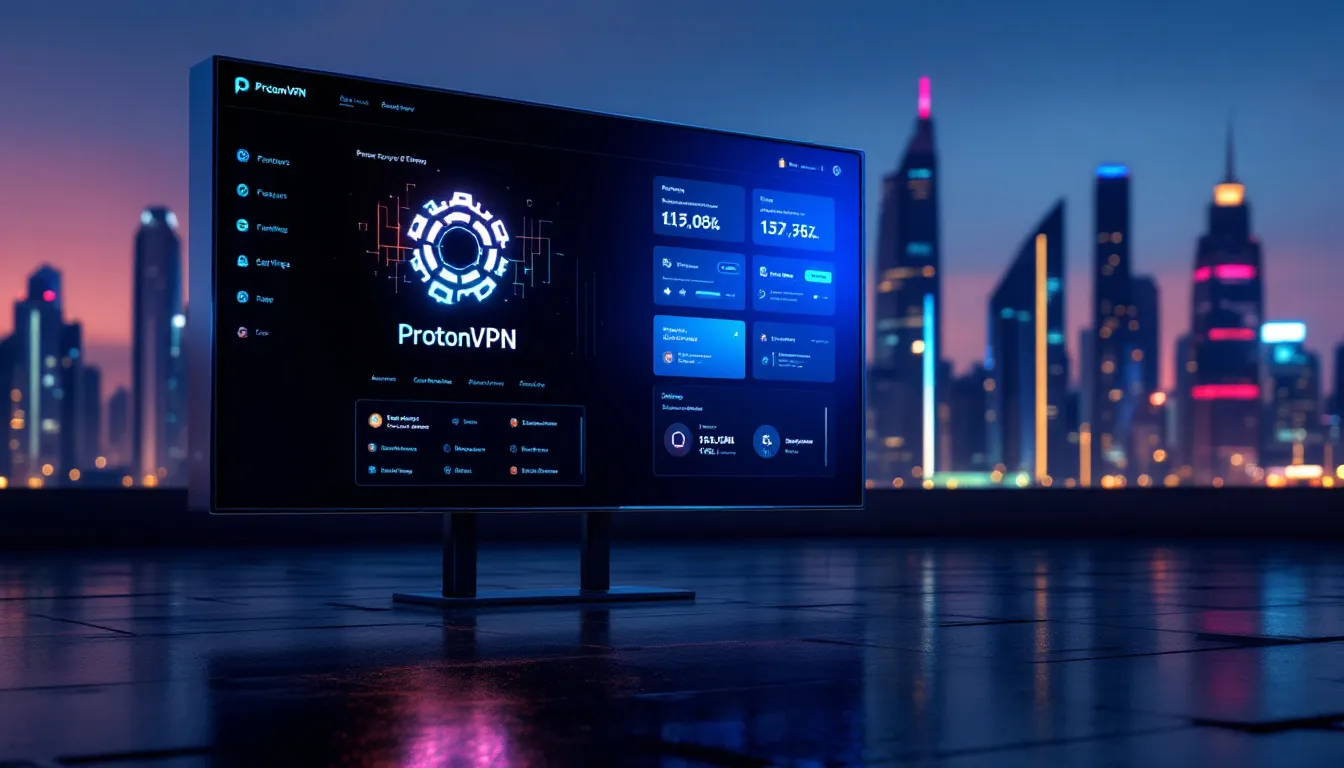 Protonvpn as the best free vpn option showcasing its interface