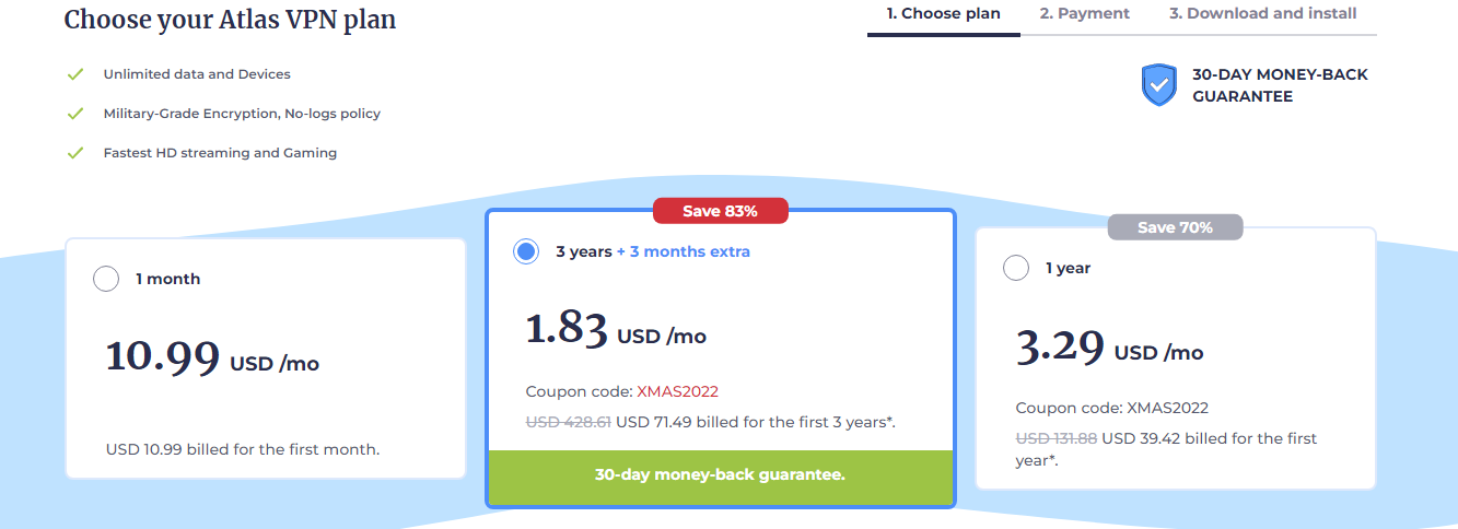 Atlas vpn pricing