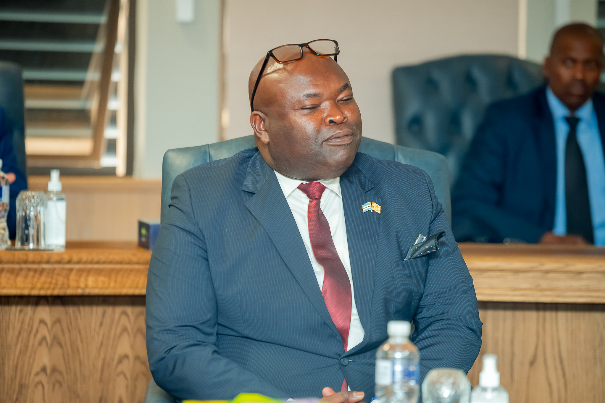 Assistant Minister Augustine Ngatanga at Swearing-In Ceremony | Brimco Assistant minister of justice and correctional services augustine ngatanga seated during the swearing in ceremony of new cabinet ministers in botswana