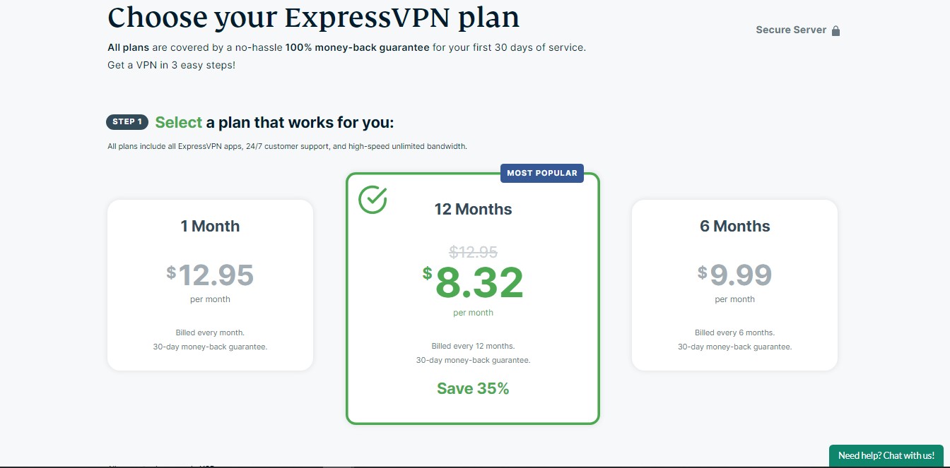 Express vpn pricing plans