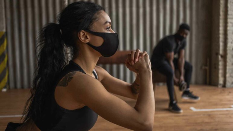 Lady and man at the working out
