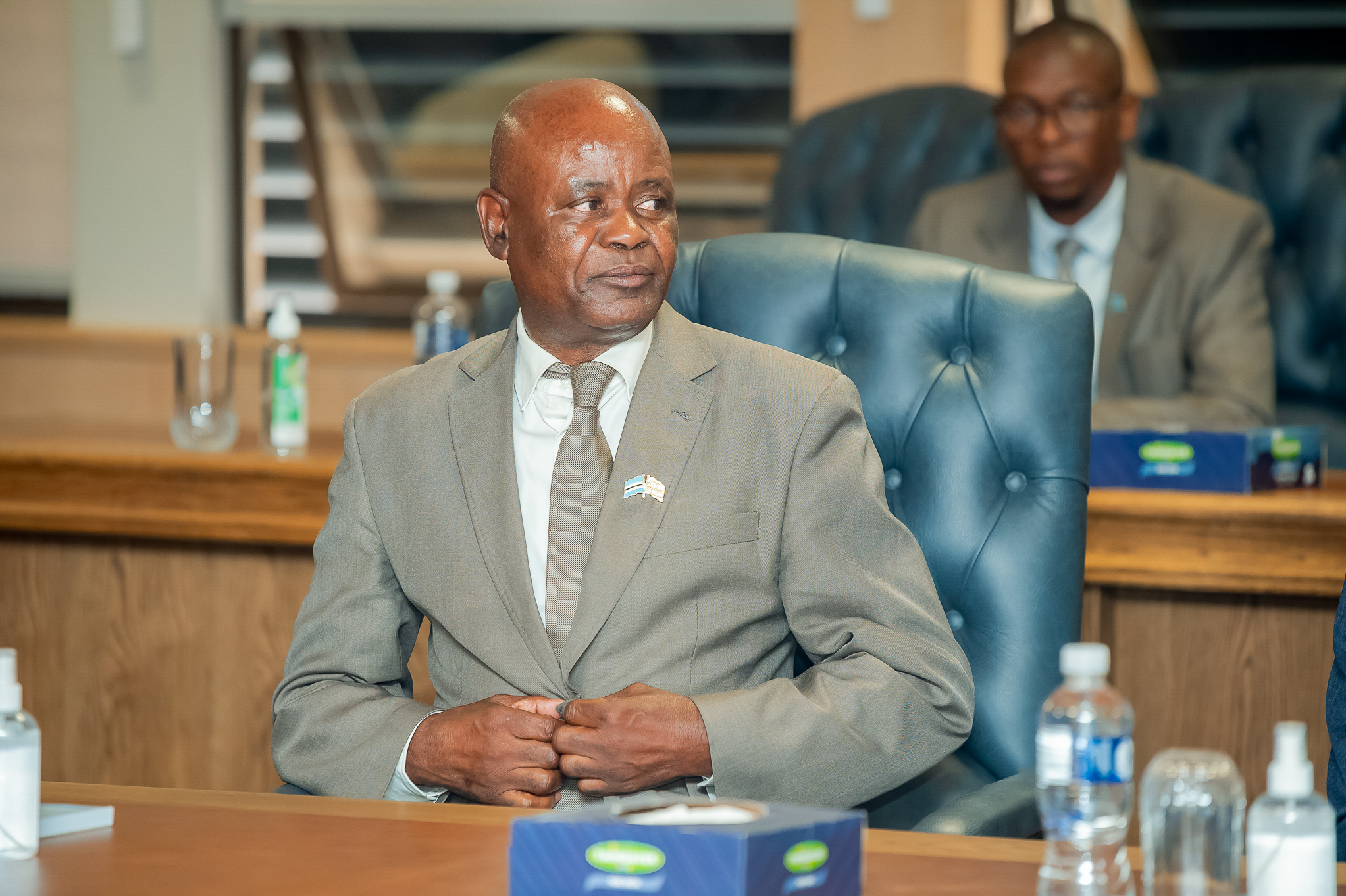 Minister of Labour and Home Affairs Pius Mokgware at Swearing-In Ceremony | Brimco Rtd Major general pius mokgware minister of labour and home affairs of botswana at the swearing in ceremony for new cabinet ministers