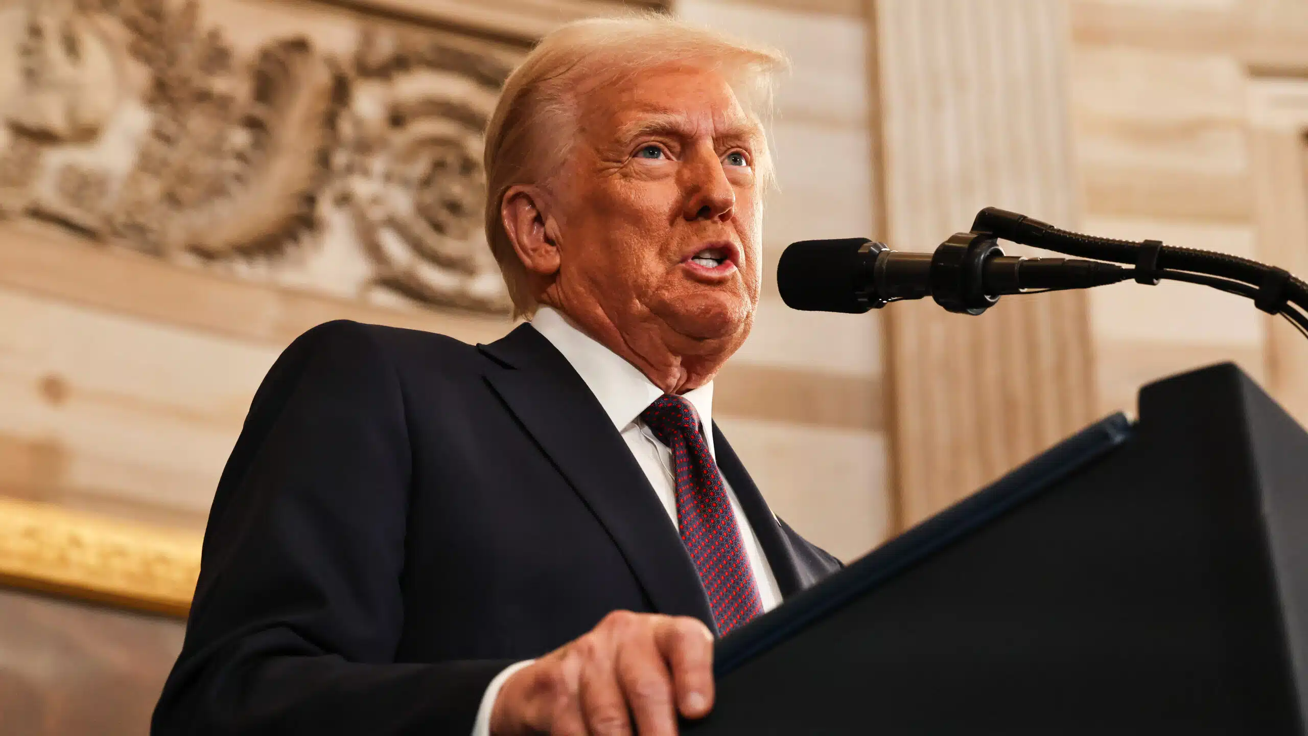 Donald Trump Delivers Inaugural Address as 47th President | Brimco Donald trump speaks at the podium during his inaugural address as the 47th president of the united states emphasizing his goals and priorities for the nation