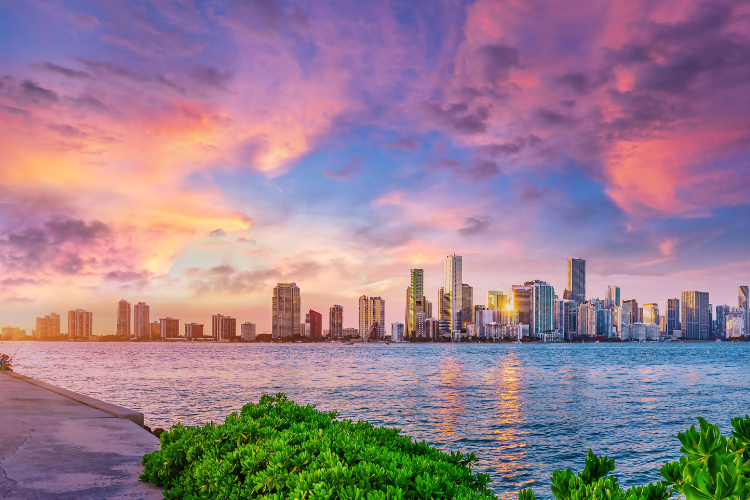 Best US Cities for Startups – Where Innovation Meets Opportunity | Brimco Scenic skyline of a modern city at sunset symbolizing one of the best cities for startups and innovation