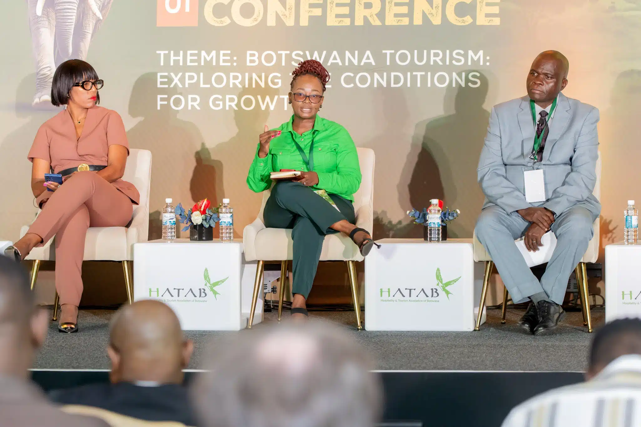 Tourism Leaders Unite at HATAB 40th Anniversary Conference in Maun | Brimco Panelists boitshwarelo lebang kgetse tshepang mbali botana and ngonidzashe shumba speak at the hatab conference 2025 in maun botswana