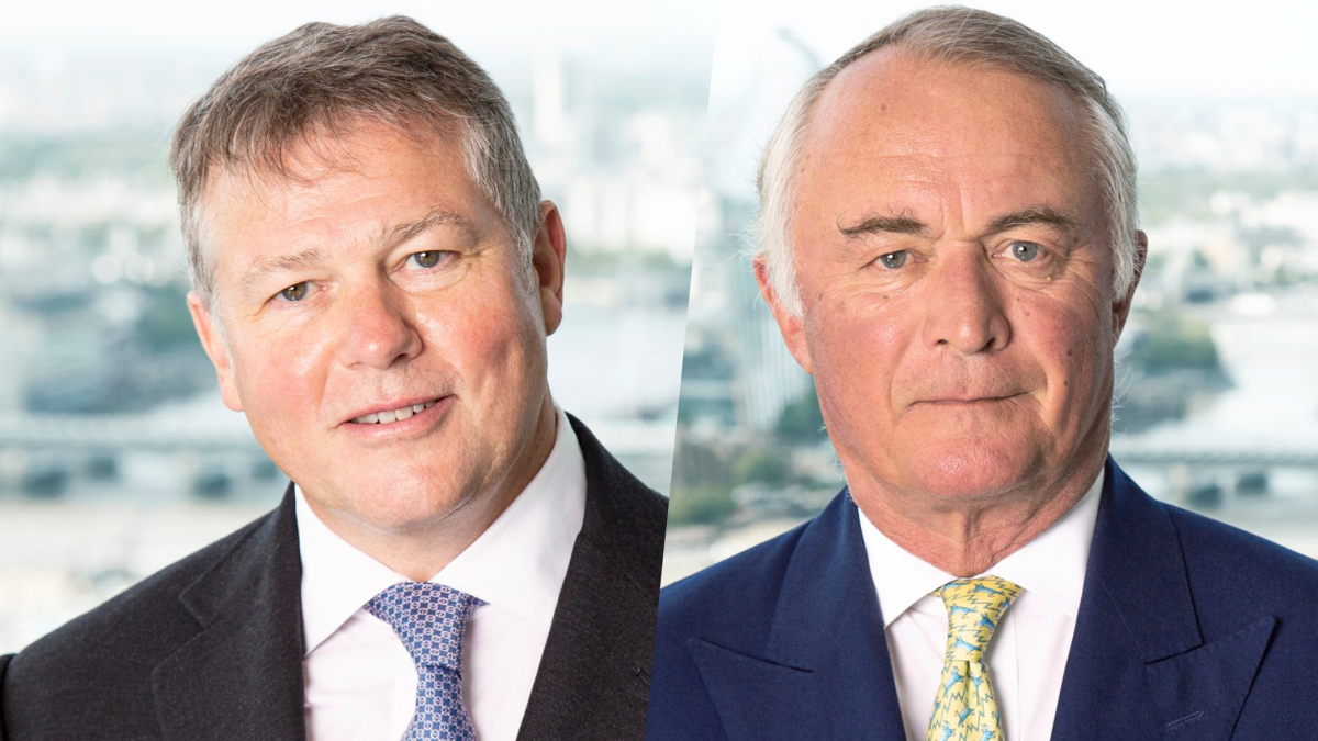 Stephen Catlin and Paul Brand Founders of Convex Group | Brimco Portrait of stephen catlin and paul brand founders of convex group photographed against a city skyline background