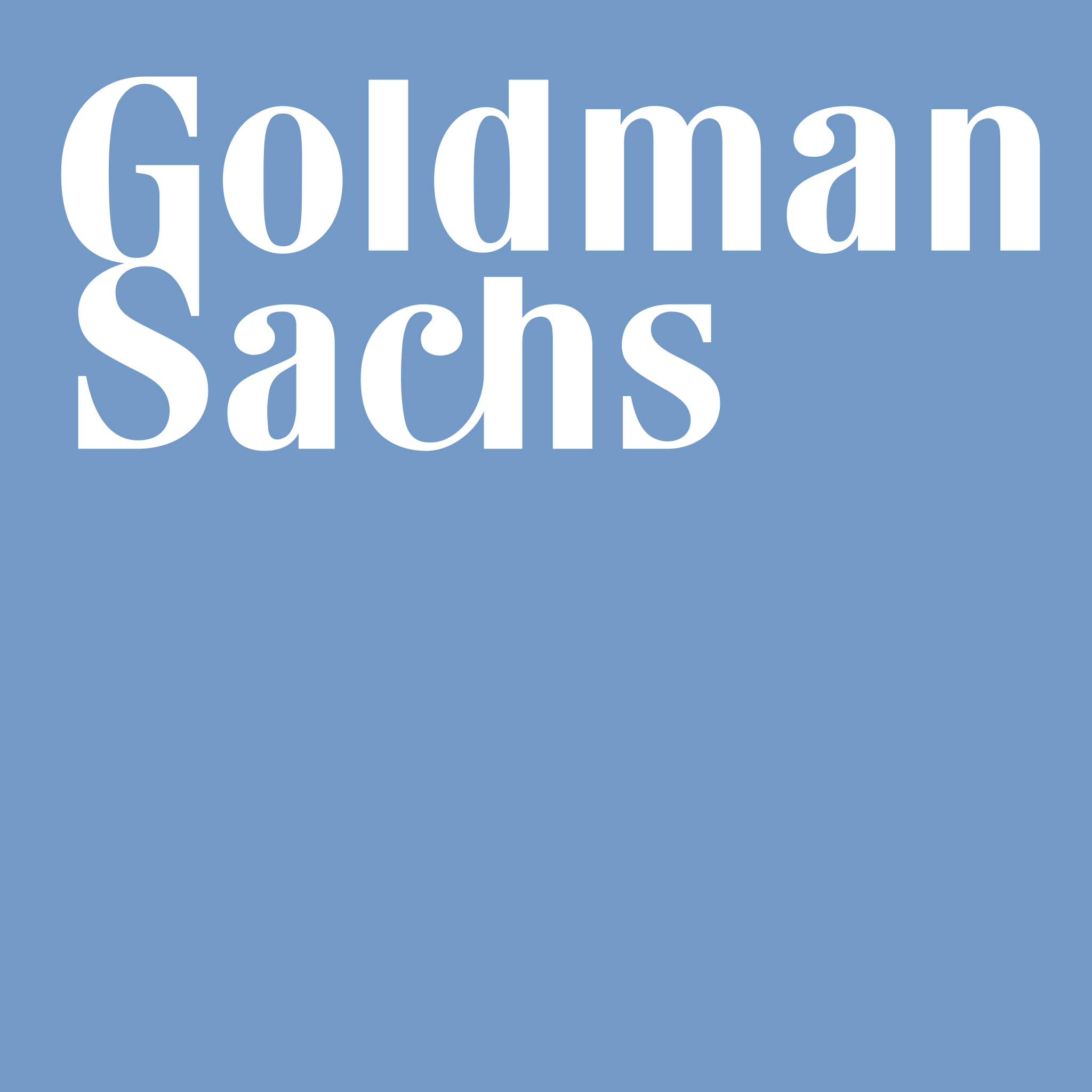 Goldman sachs official logo on a blue background