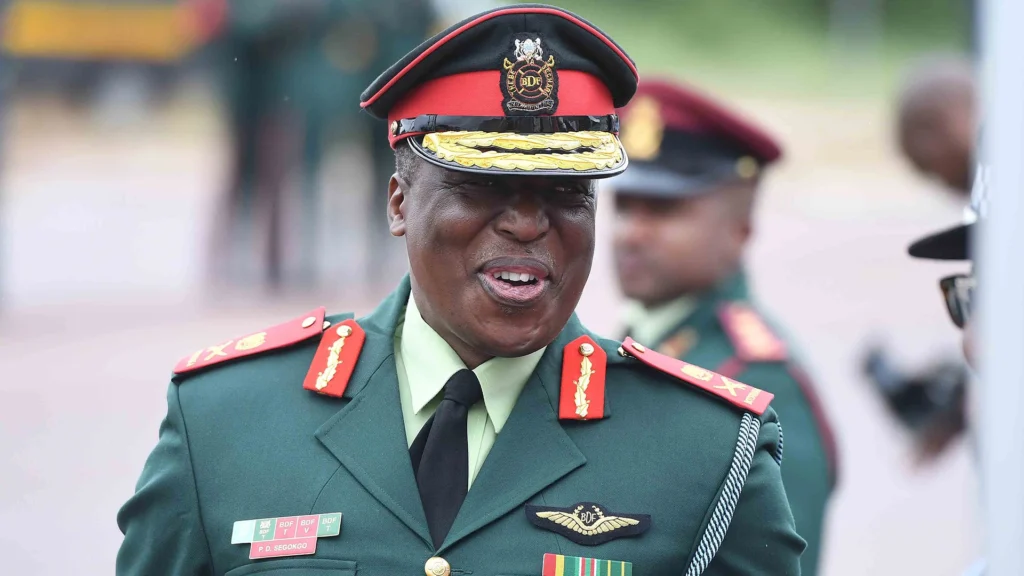 Lt Gen Placid Segokgo Honoring a Legacy of Leadership in the Botswana Defence Force | Brimco Lt Gen Placid segokgo of the botswana defence force in uniform smiling during a farewell ceremony