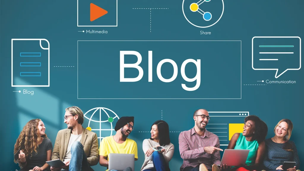 Team discussing blog content strategy and digital marketing benefits of blogging for business growth.