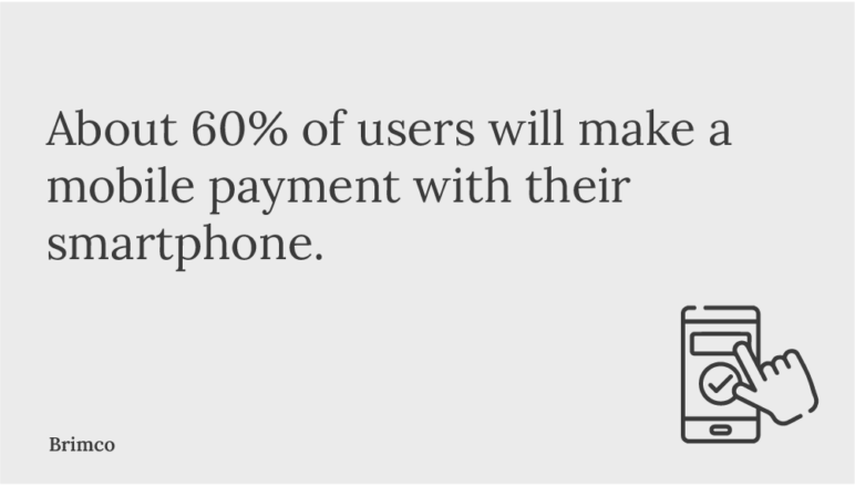 users will make a mobile payment with their smartphone