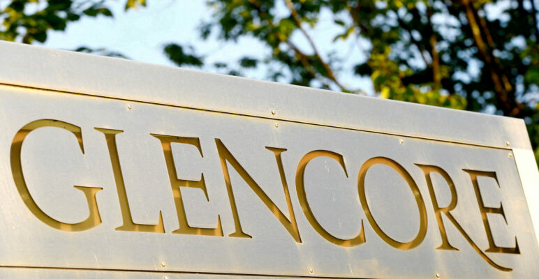 The logo of commodities trader Glencore one of the biggest mining companies