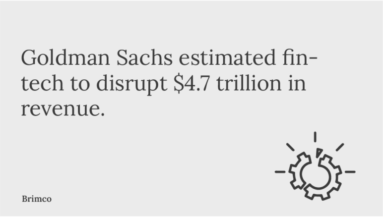 Goldman Sachs estimated fintech to disrupt $4.7 trillion in revenue