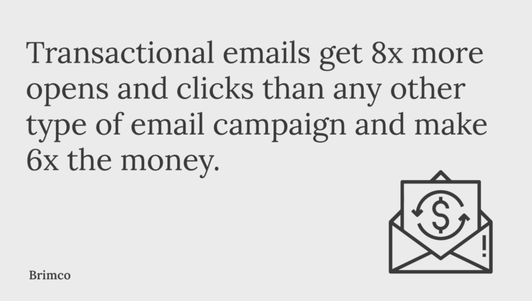 Transactional emails get 8x more opens and clicks
