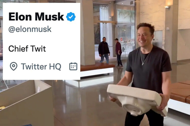 Elon Musk holding sink